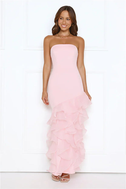 Lullaby Glow Strapless Maxi Dress Pink