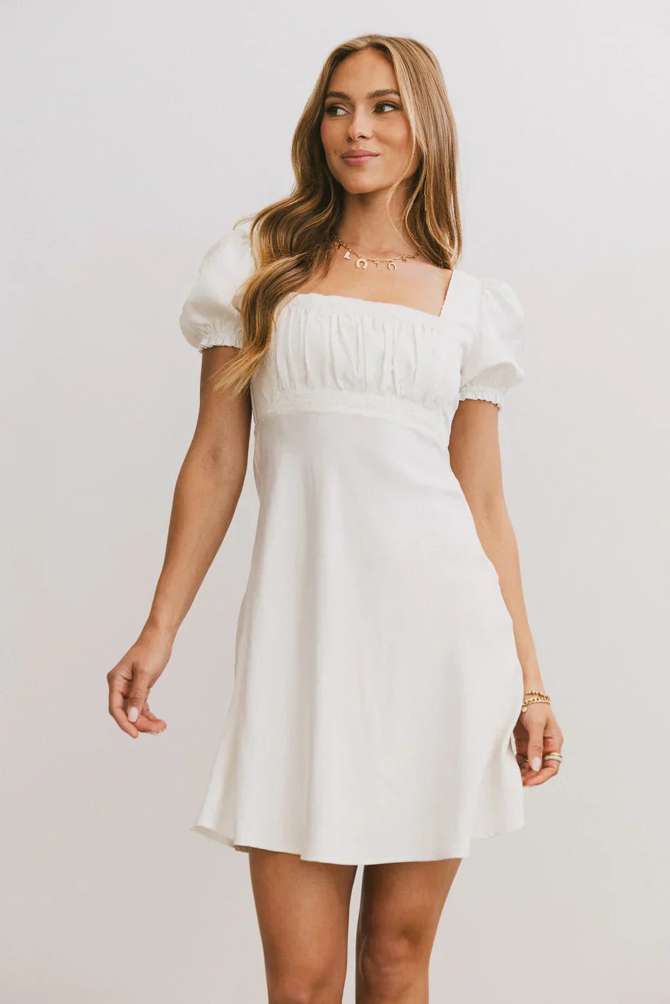 Harlee Lace Trim Mini Dress