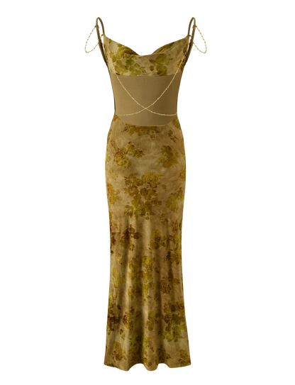 SPARROW MAXI DRESS - GREEN BURNOUT