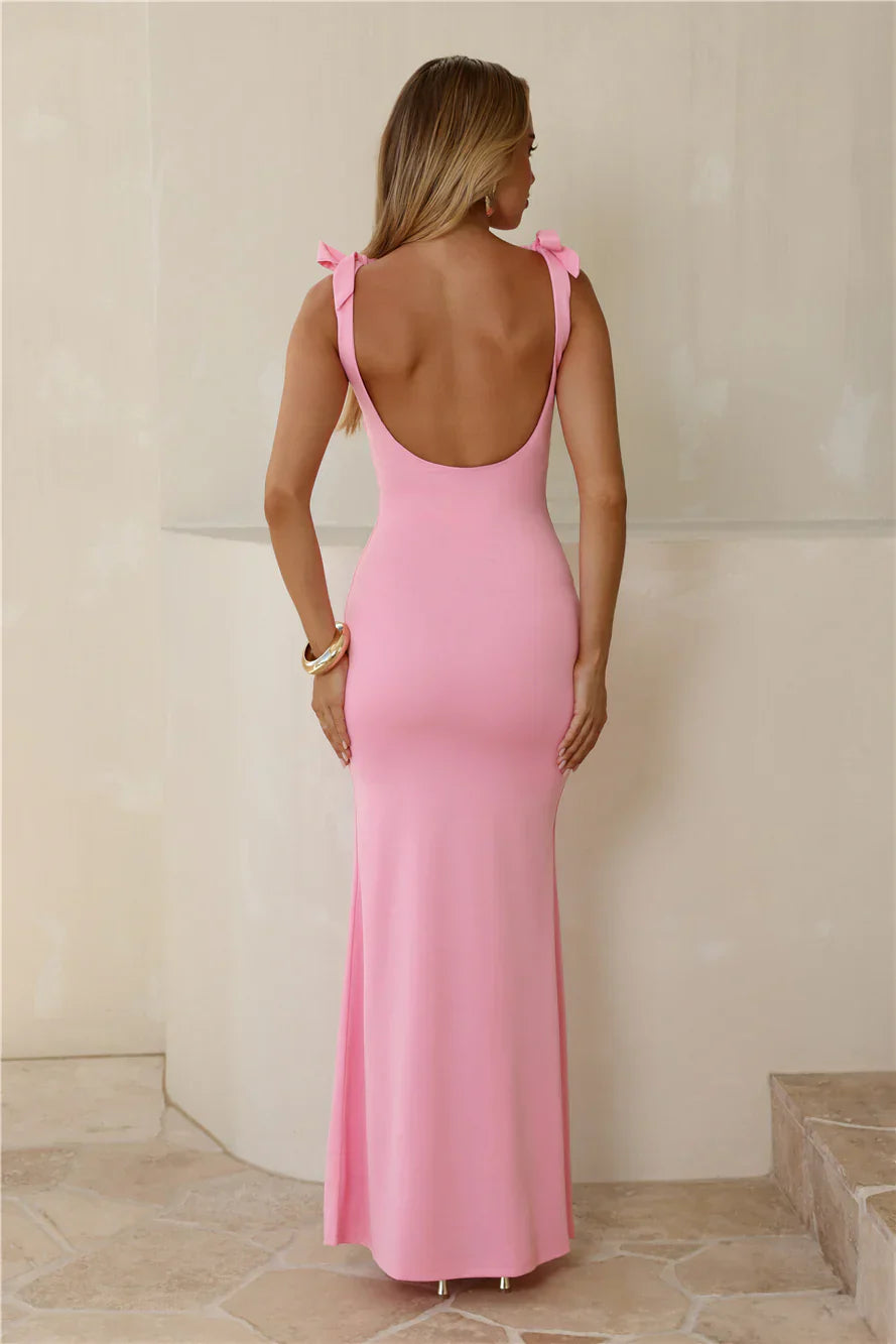 Effortless Drama Maxi Dress Pink
