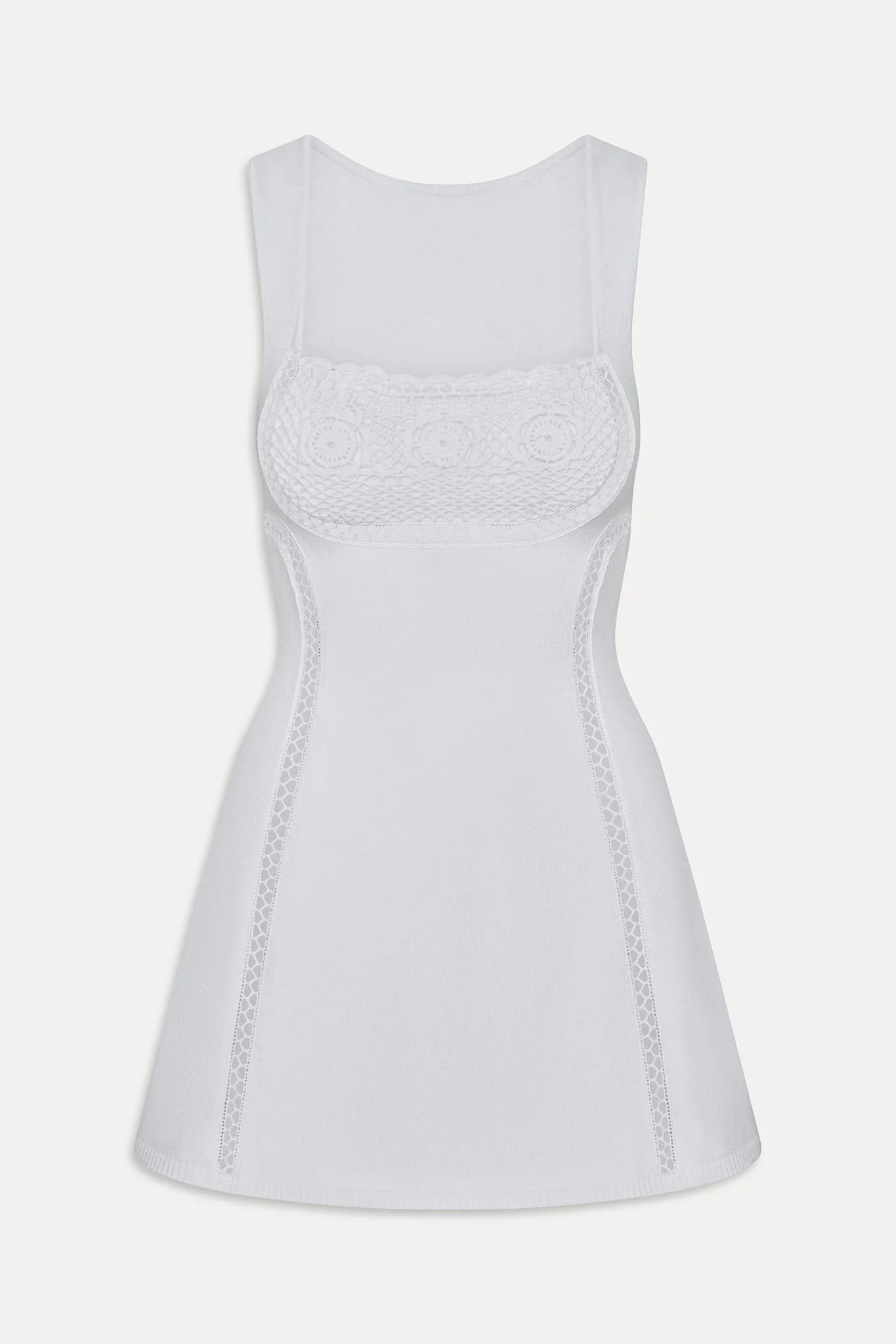 Ellie Knit Mini Dress - Optic White