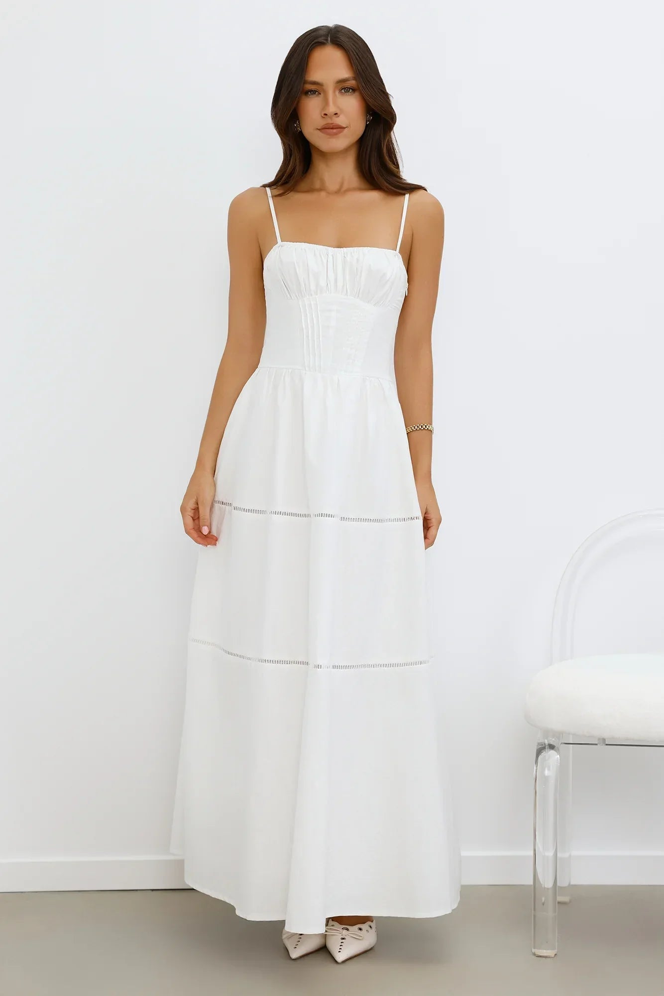 Chic At Sunset Maxi Dress White