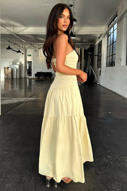 Charlotte Strapless Maxi Dress - Yellow