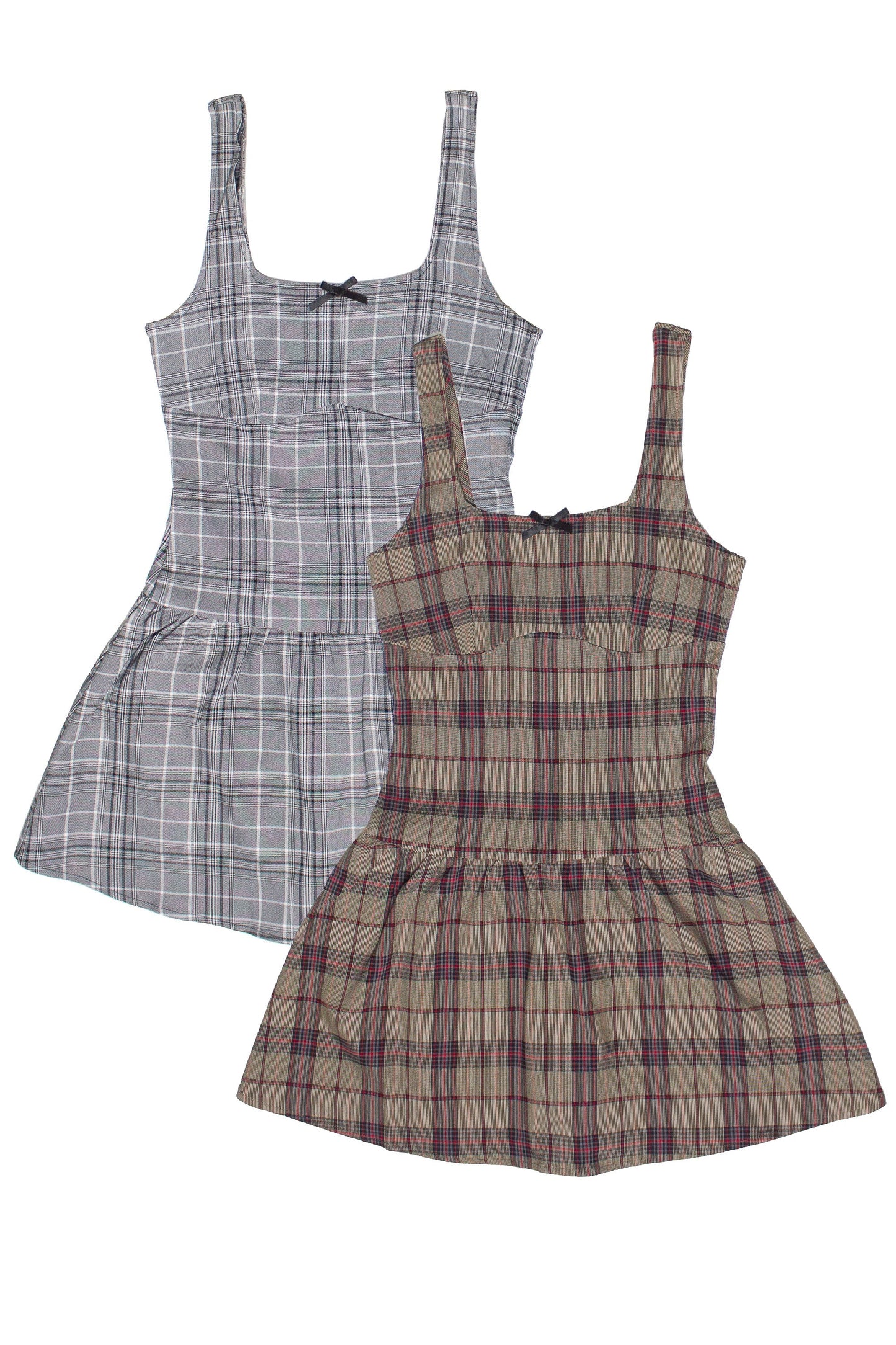 Drop Waist Plaid Mini Skort Dress