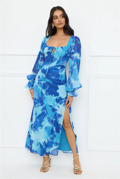 Petal Essence Maxi Dress Blue