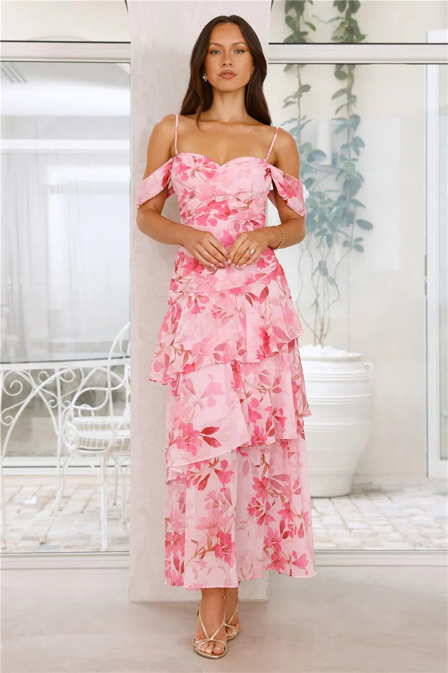 Glimmering Grace Maxi Dress Pink