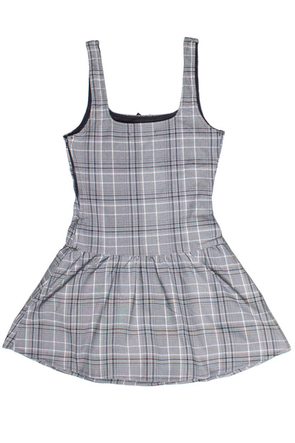 Drop Waist Plaid Mini Skort Dress