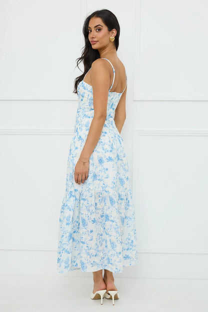 Bright Mornings Maxi Dress Blue