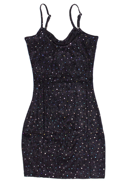 Holographic Glitter Bustier Mini Dress