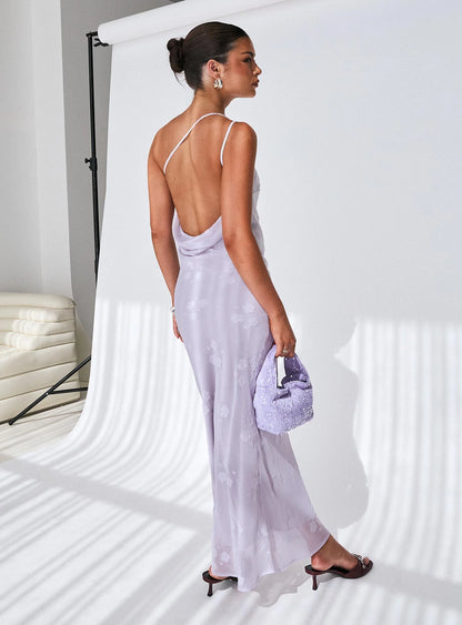 Jazmira One Shoulder Maxi Dress Lilac