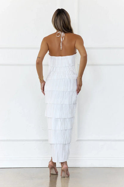 Seashell Ocean Midi Dress White