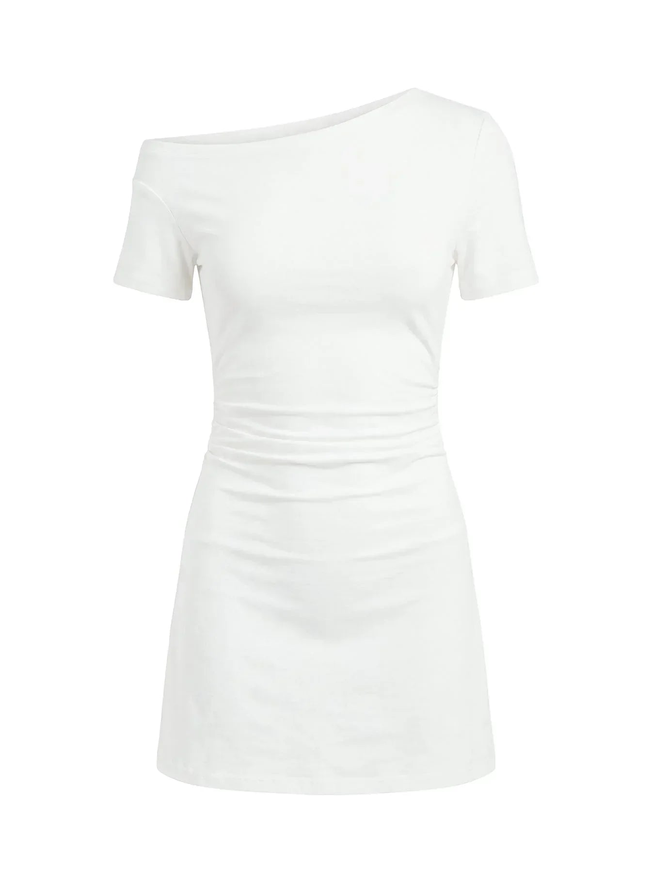 Avriana Off Shoulder T-Shirt Mini Dress White