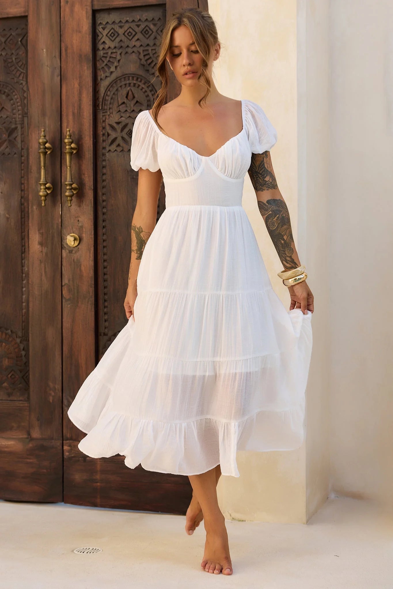 Sweetest Tea Maxi Dress - White