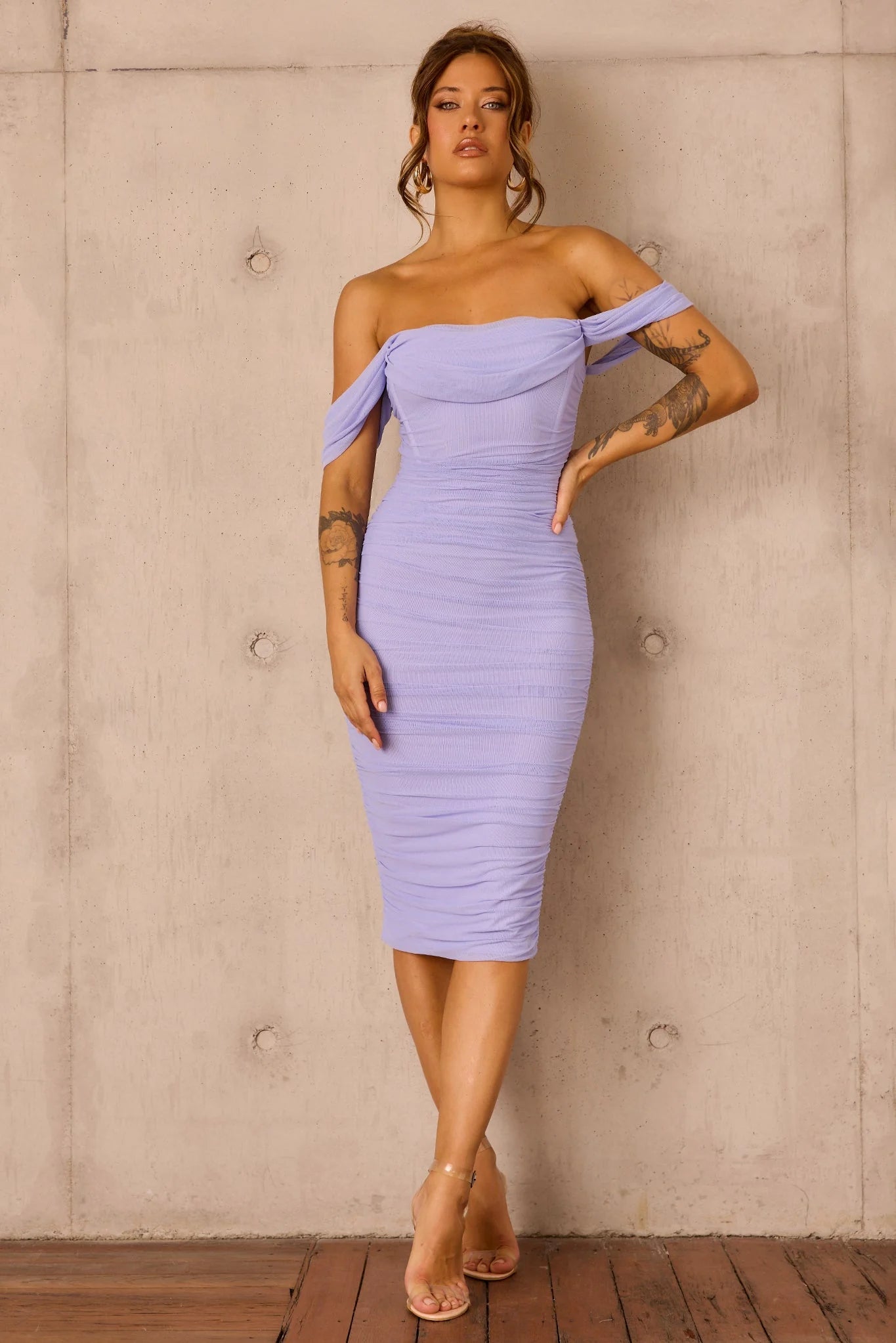 Main Character Mesh Midi Dress - Cornflower