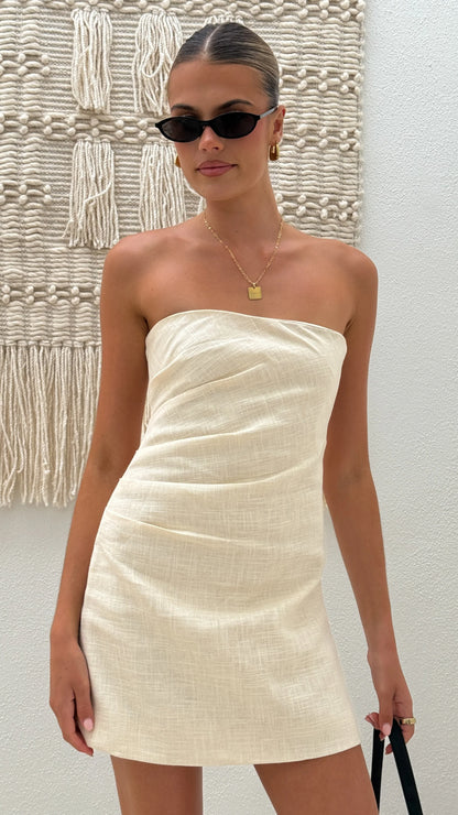 Dana Strapless Mini Dress - Cream