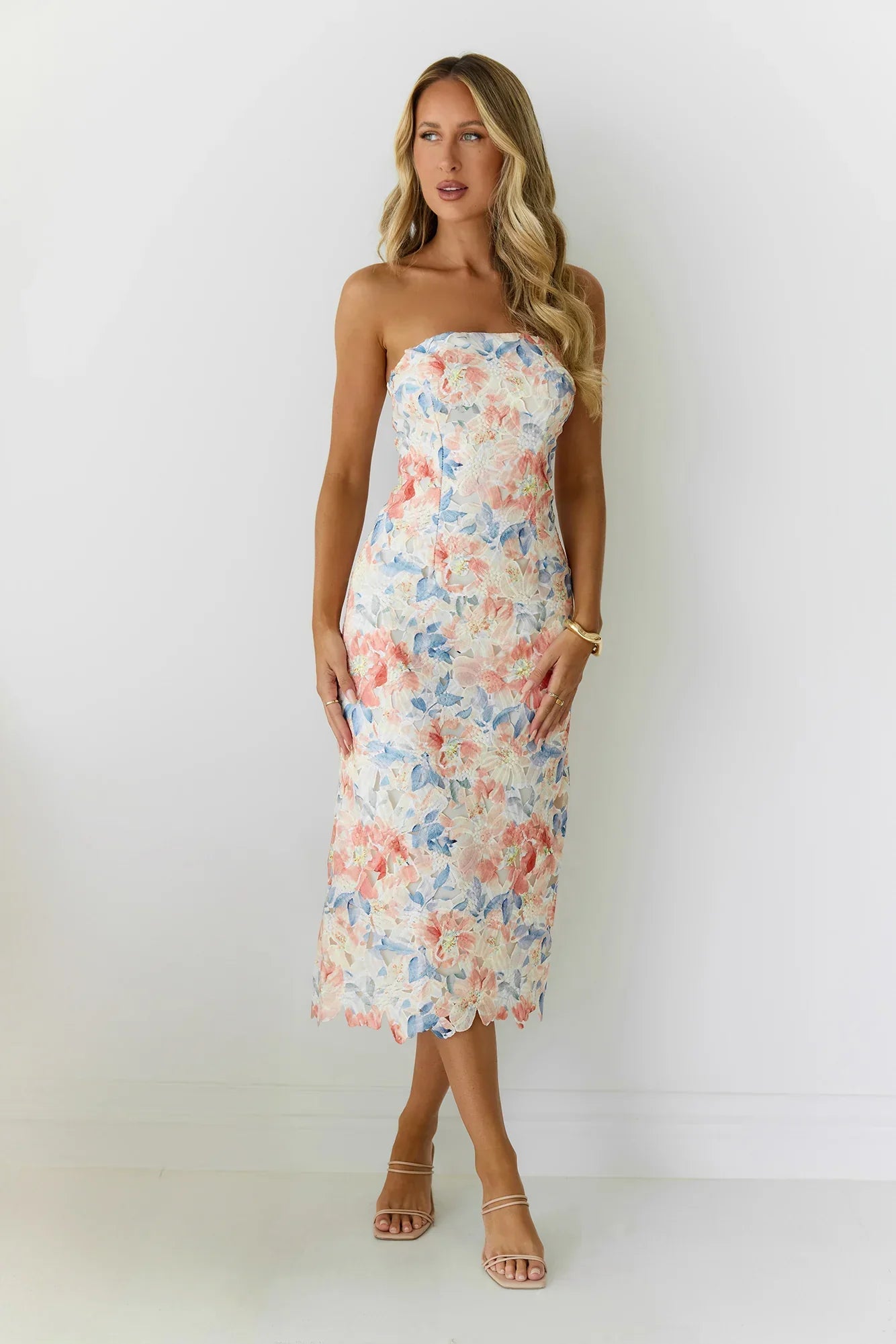 Magic Muse Strapless Mini Dress Peach