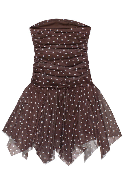 Tube Top Hanky Hem Mini Dress