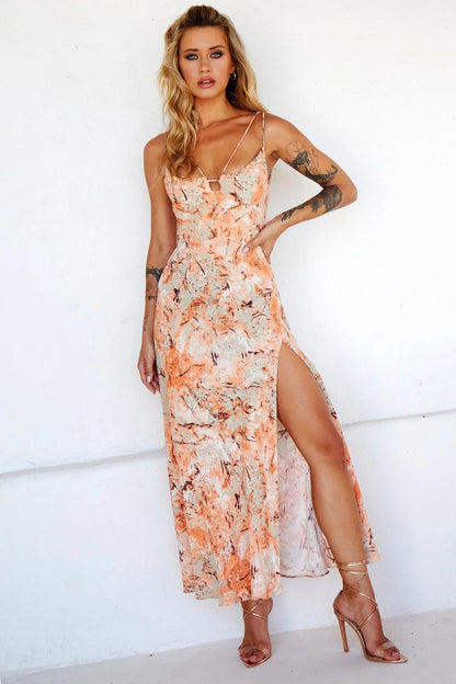 Wishbone Maxi Dress - Orange