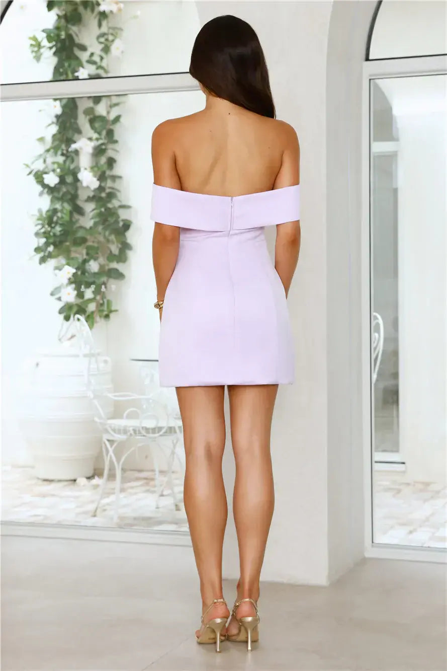 Scenes Like This Off Shoulder Mini Dress Lilac