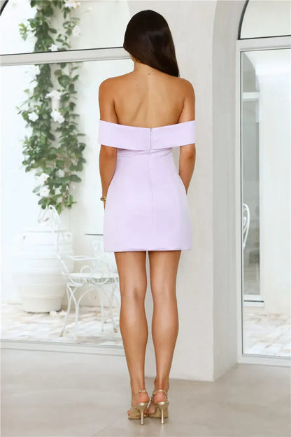 Scenes Like This Off Shoulder Mini Dress Lilac