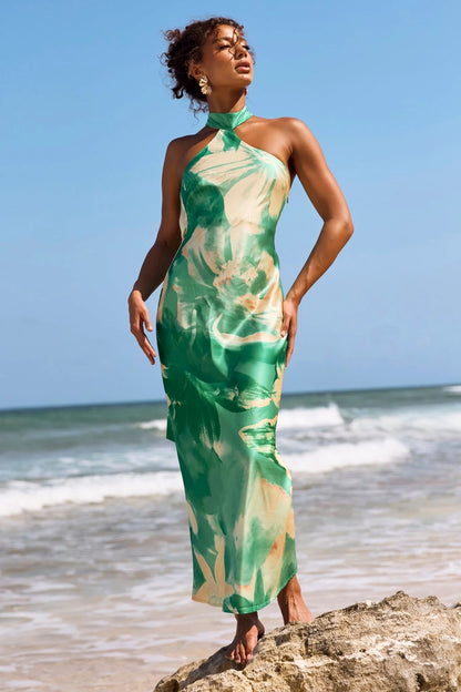 On The Dance Floor Maxi Dress - Green Multi