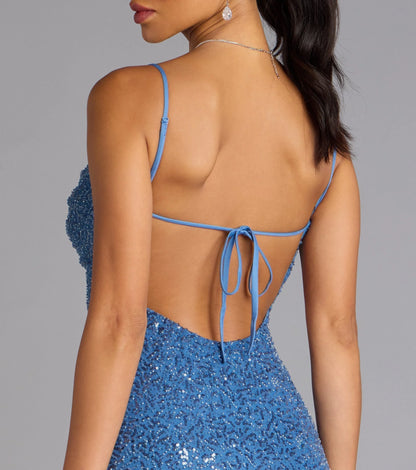 Adriana Sequin Tie-Back Mini Dress