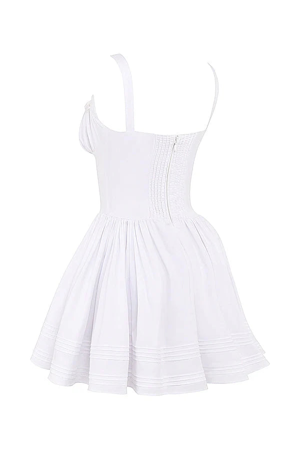 white cotton mini dress