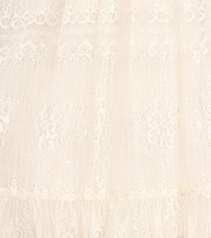 Soft Glam Sequin Lace Strapless A-Line Dress