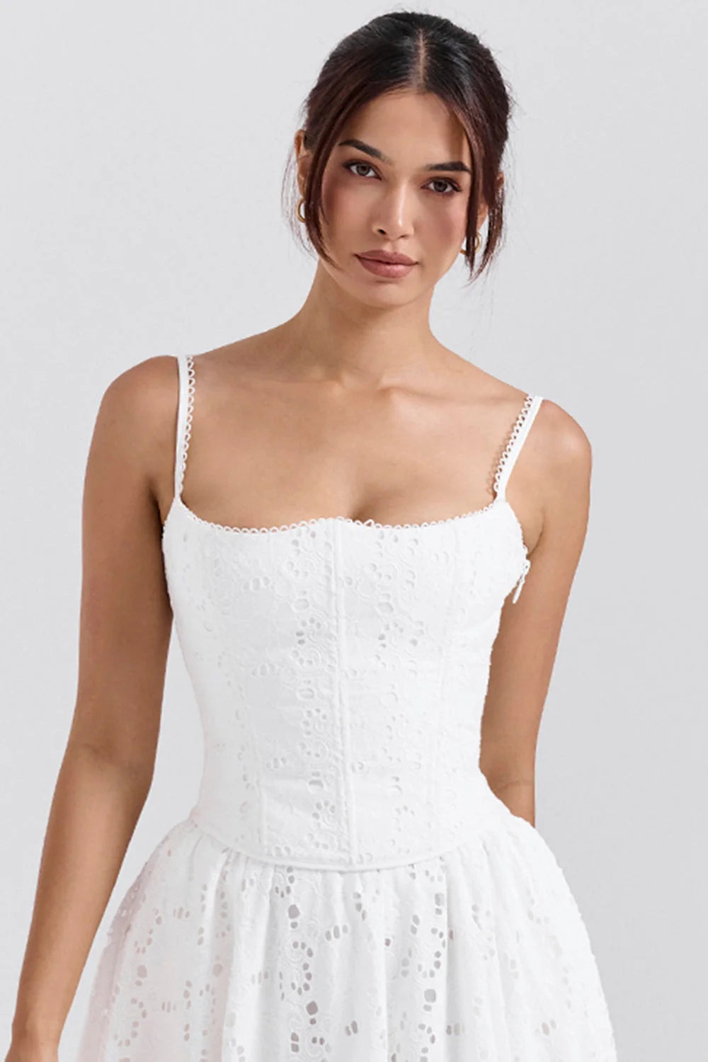 White Broderie Anglais Corset