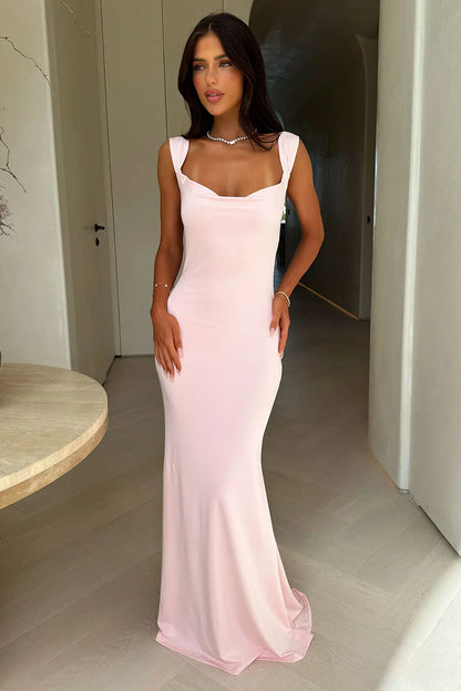 Elai Open Back Maxi Dress - Pink