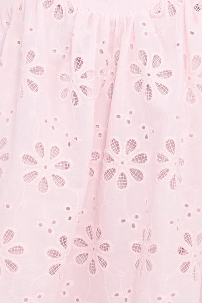 Lynne Mini Dress - Pink Broderie