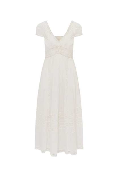 Suvi Cotton Midi Dress - White