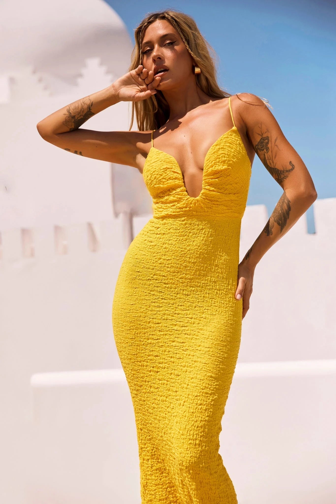 Sweet Talk Midi Dress - Yellow