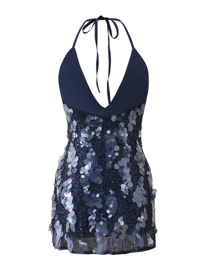 Zana Mini Dress - Navy Sequin