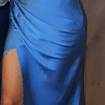 Distant Love Satin Maxi Dress Blue
