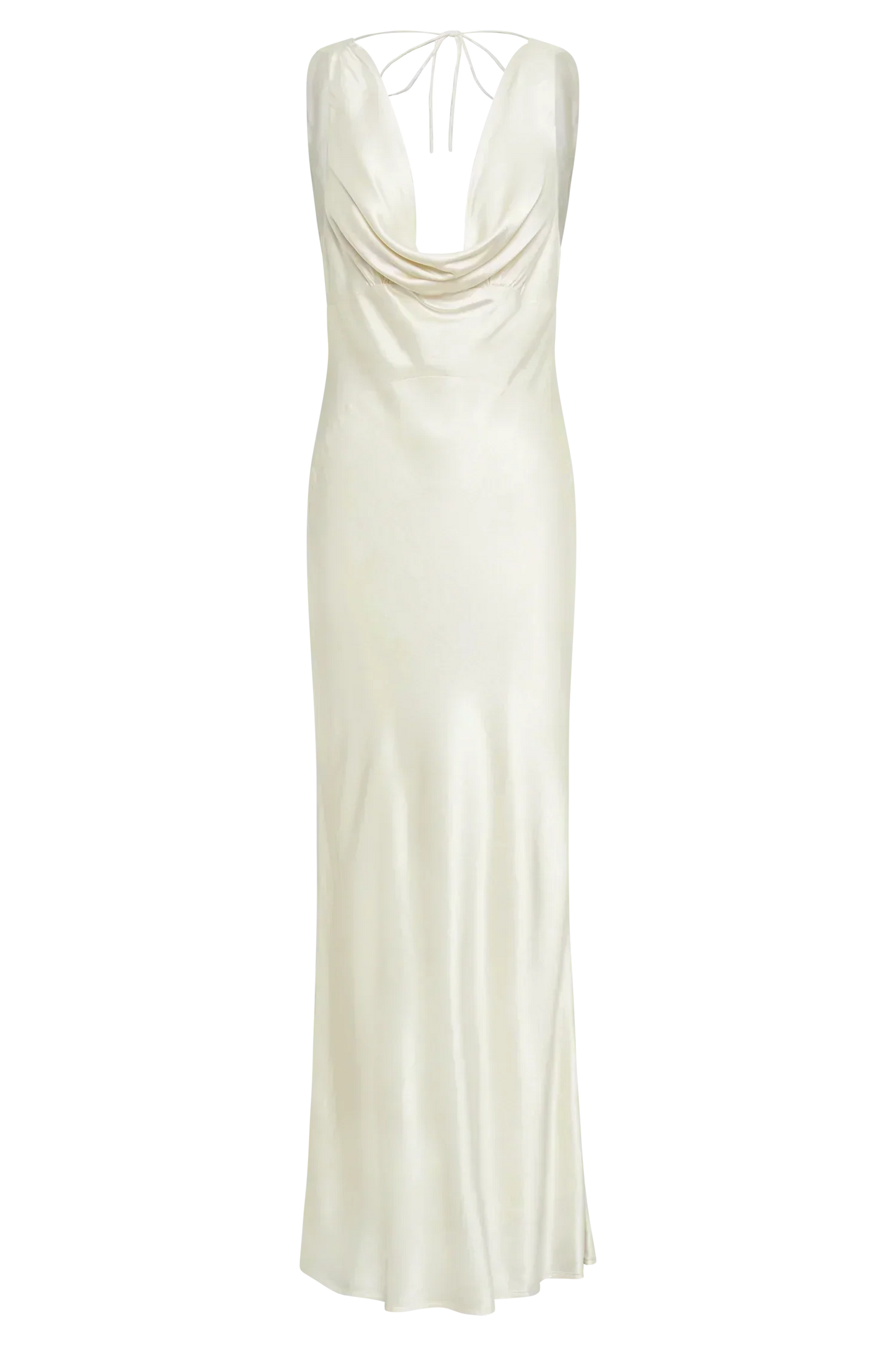Angelique Satin Cowl Back Maxi Dress - Ivory