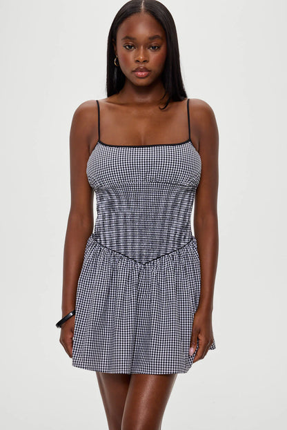 Coast Cotton Gingham Mini Dress - Cottage Tile