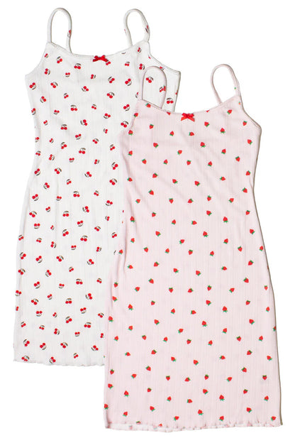 Bow Detail Fruit Print Mini Dress