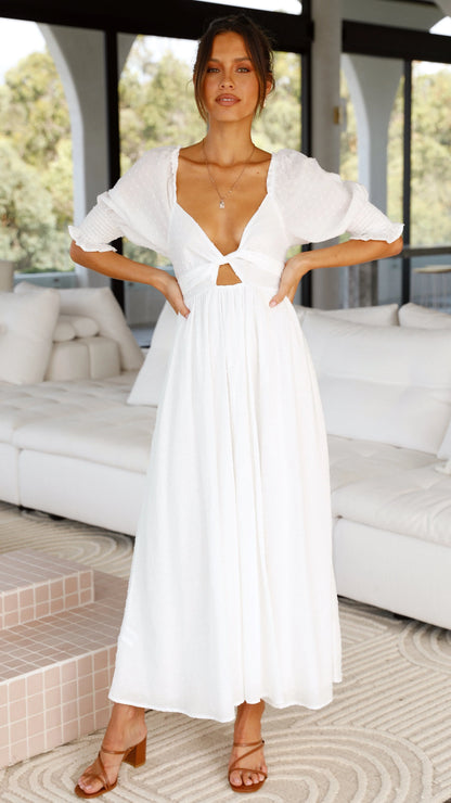 Cierra Midi Dress - White