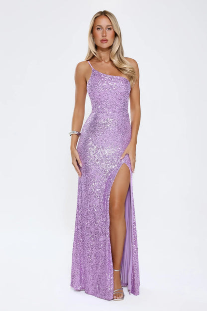 A New Glow Sequin Maxi Dress Lilac