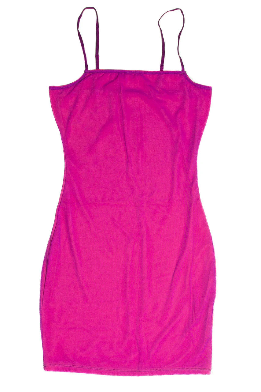 Purple and Orange Neon Mesh Mini Dress
