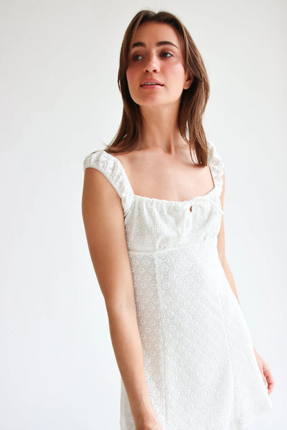 Eyelet Fit & Flare Mini Dress