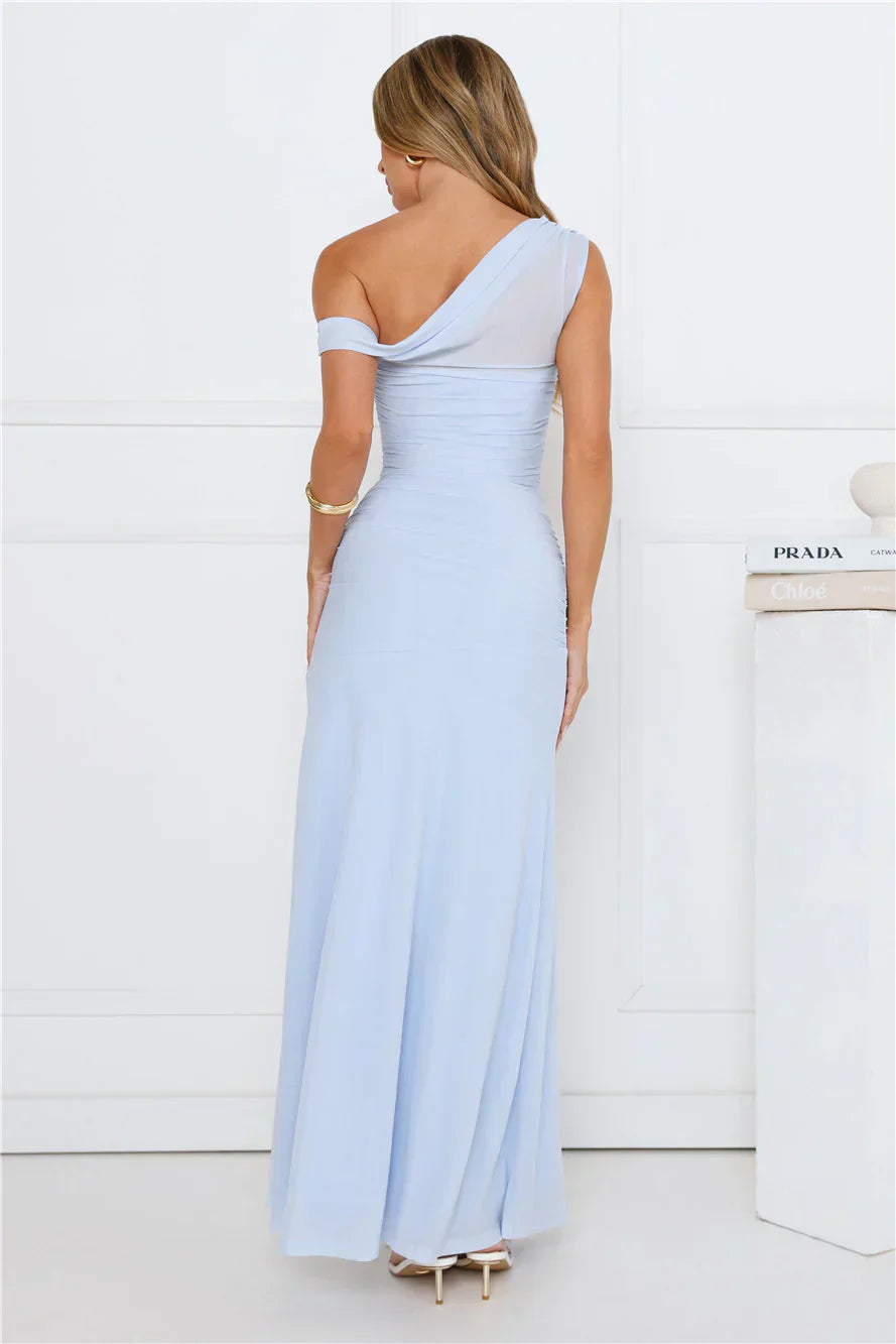 Bloom Baby Off Shoulder Maxi Dress Blue