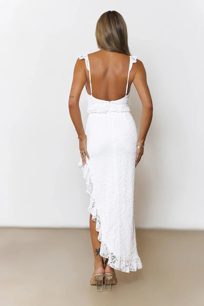 Enchanted By You Lace Midi Dress White