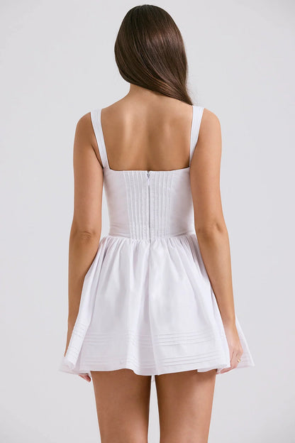white cotton mini dress