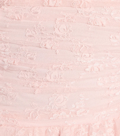 Lovely Nights Strapless Lace Ruffle Skater Dress