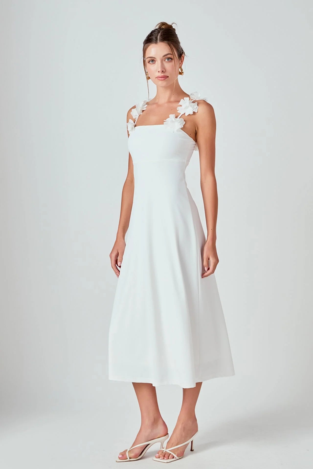 Rosette Shoulder Maxi Dress