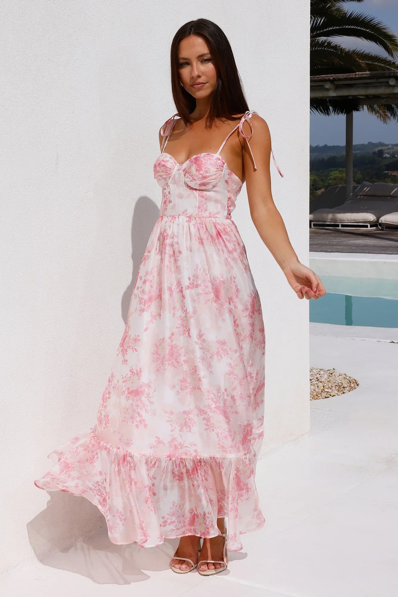 Moonlit Gardens Maxi Dress Pink