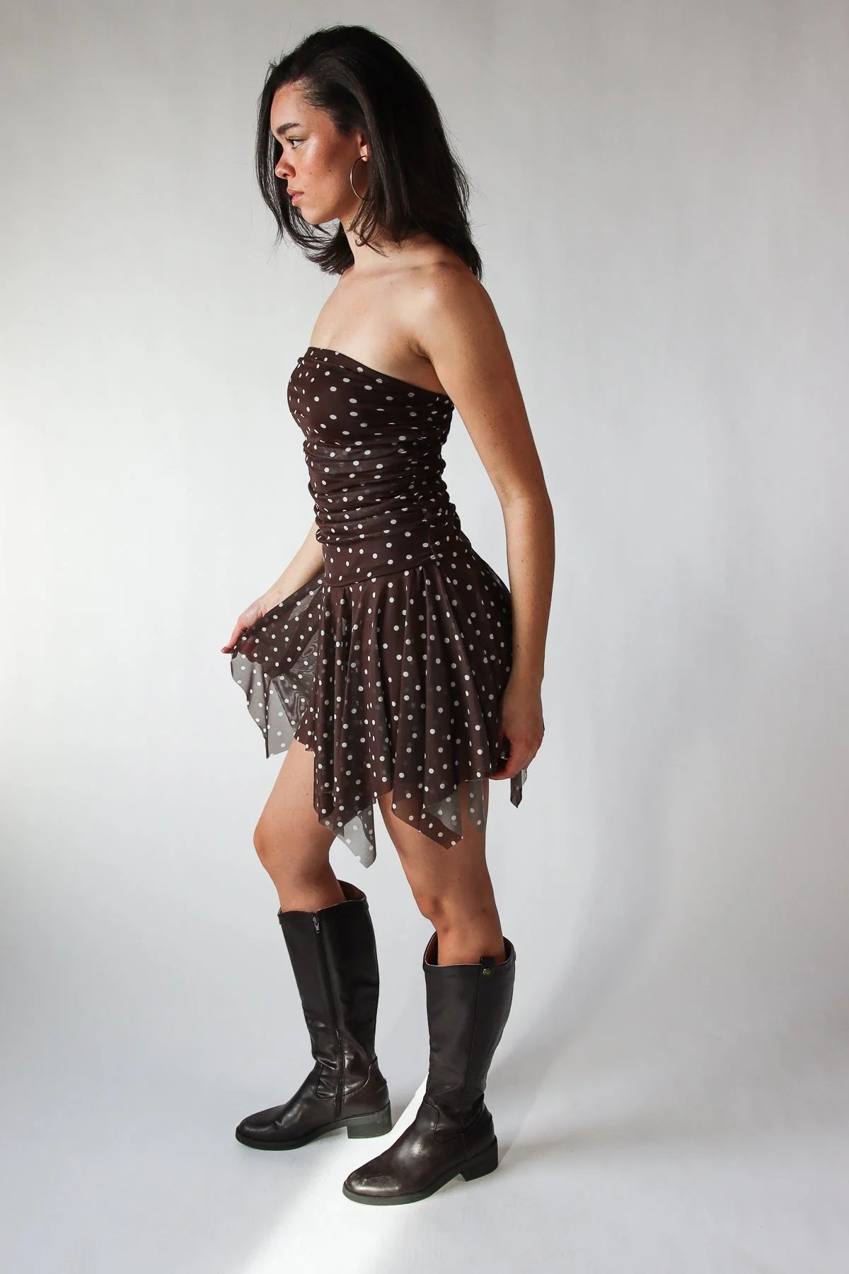 Tube Top Hanky Hem Mini Dress