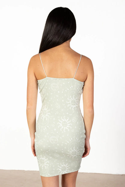 Sage Green Celestial Mini Dress